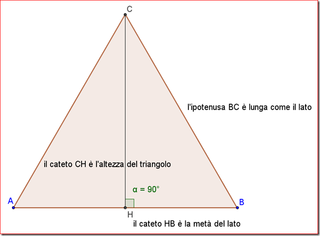 Come calcolare l'area di un triangolo equilatero sapendo il lato