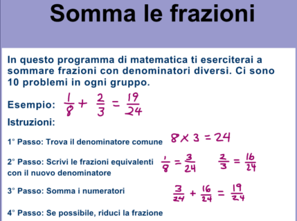 Impara a sommare le frazioni