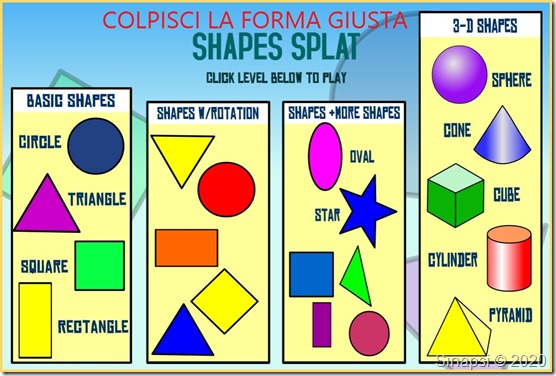 Riconosci cerchi, triangoli, cubi e piramidi