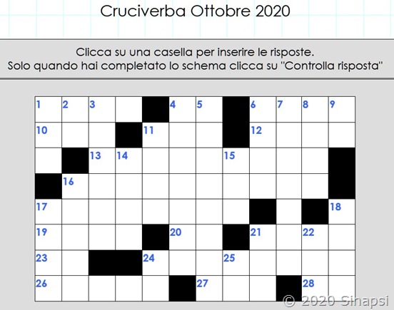 Cruciverba d'Ottobre 2020