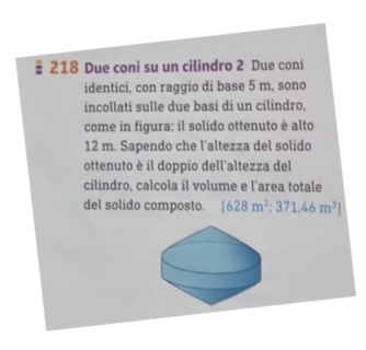 Problema cilindro con due coni terza media