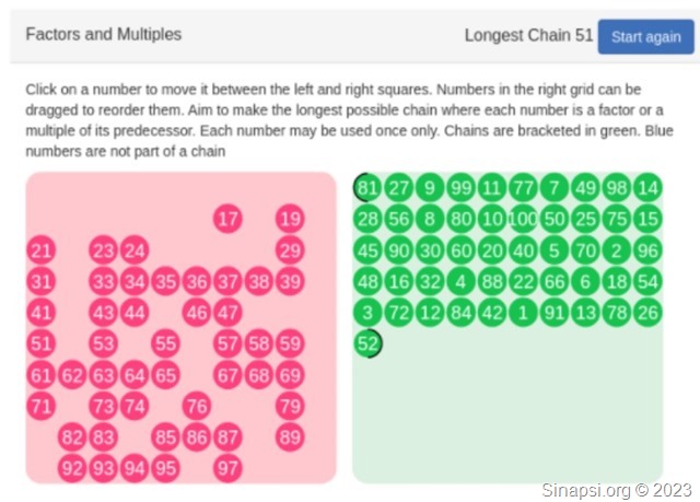 Multipli e fattori: gioco per due