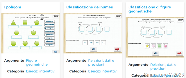 Raccolta di esercizi interattivi